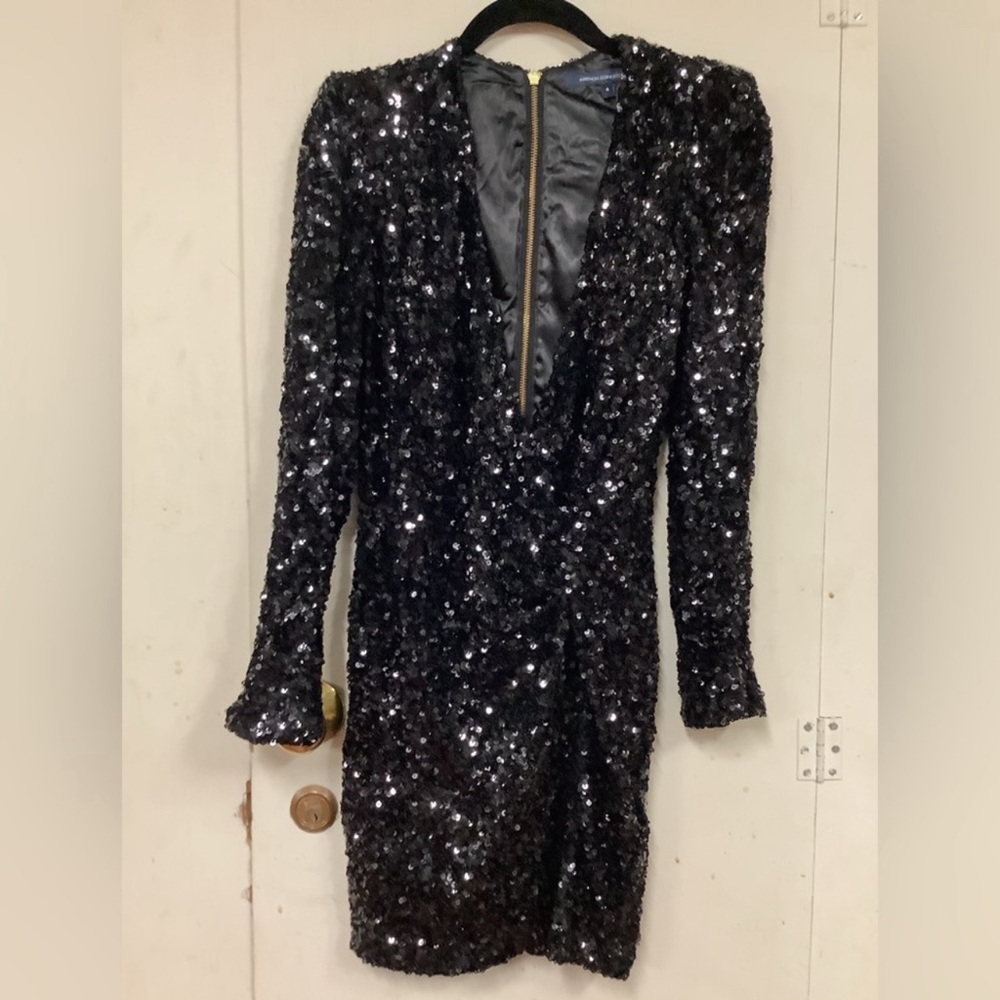French Connection Black Sequin Alexis Dress- 6
